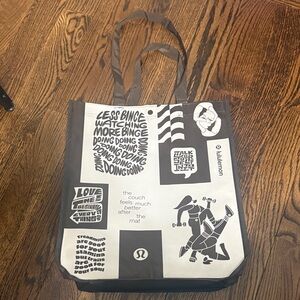 lululemon athletica Graphic Black and White Tote